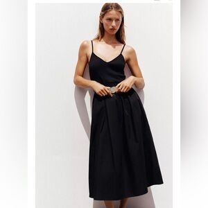 ZARA NWT Belted Combination Midi Dress